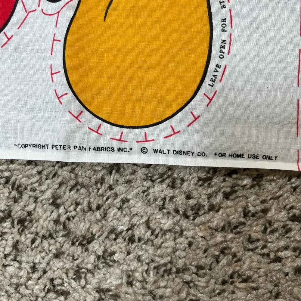 Vintage Walt‎ Disney Mickey Mouse Fabric Panel Cut n Sew Football Sports Craft